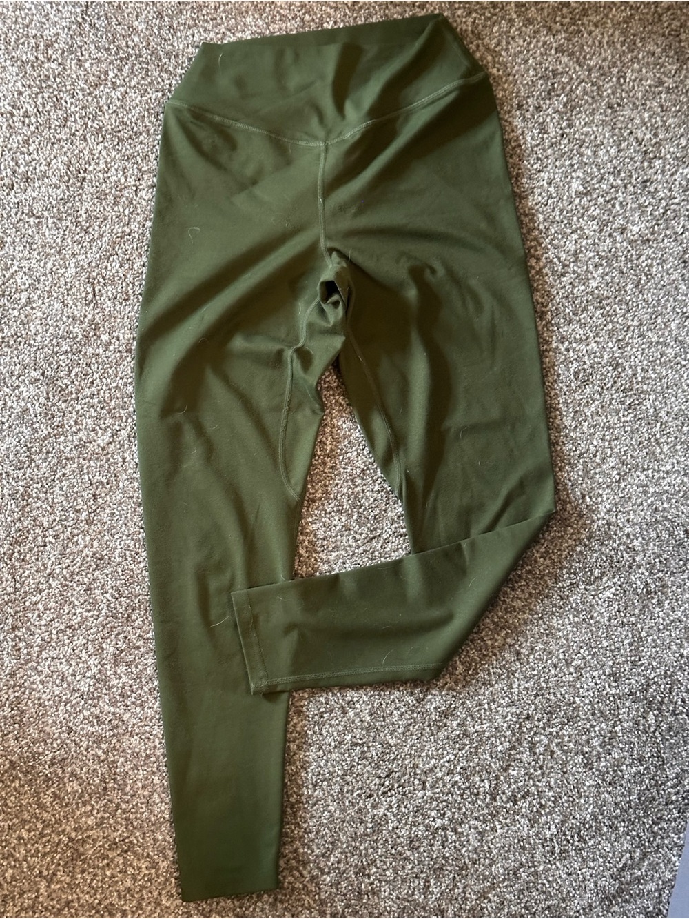 High-Waist Olive Green Women's Leggings